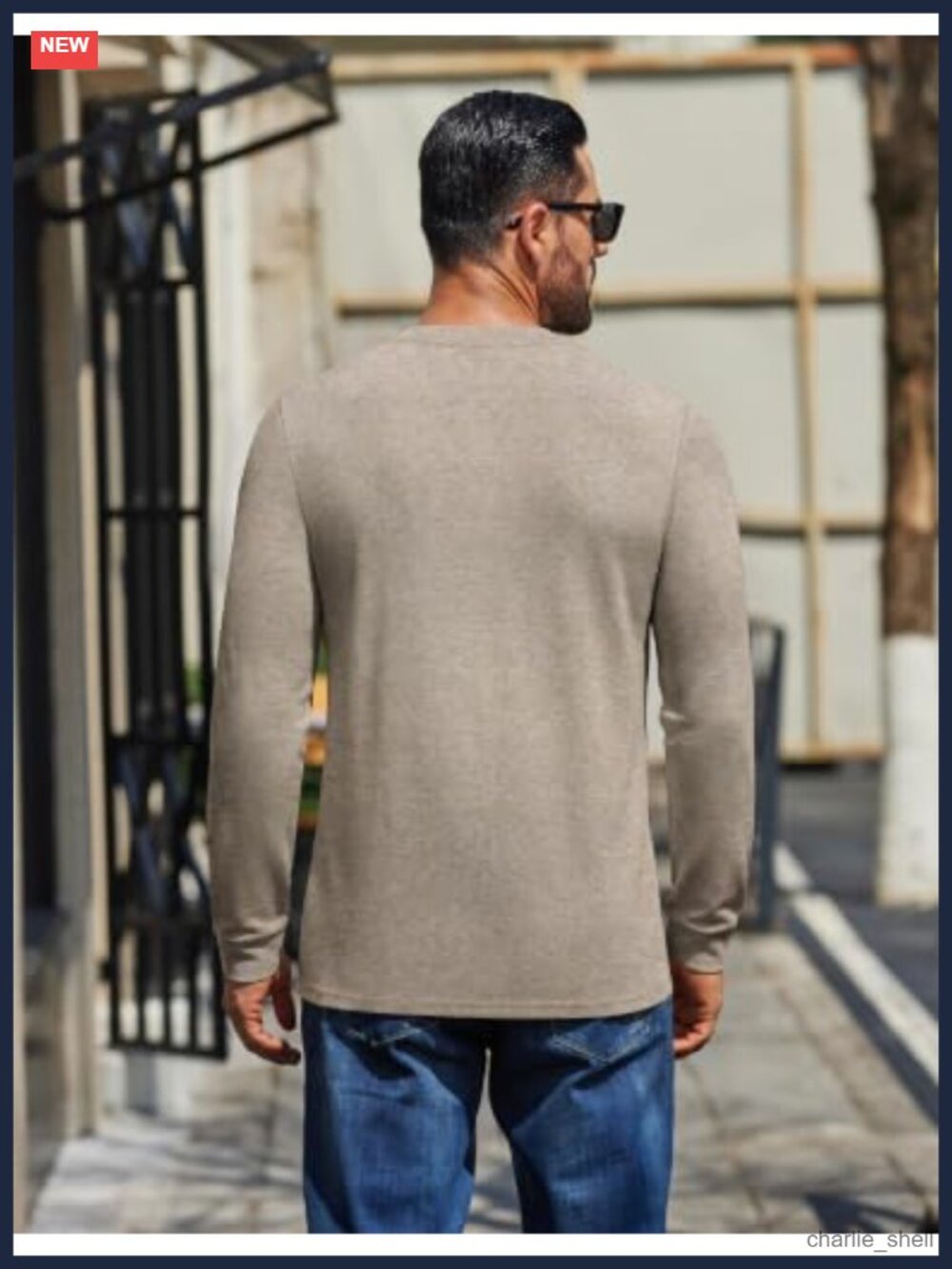 Mens Henley Shirt Long Sleeve Button T-Shirt Casual Pullover Tee - Picture 4 of 6